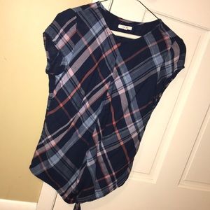 Plaid fitted tie T-shirt